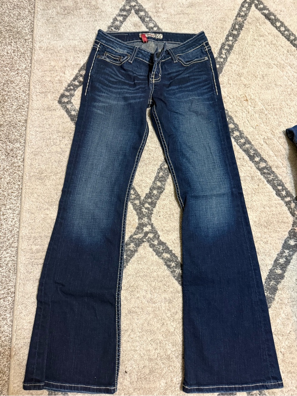 BKE Women’s Dark Wash Bootcut Jeans - Blue
